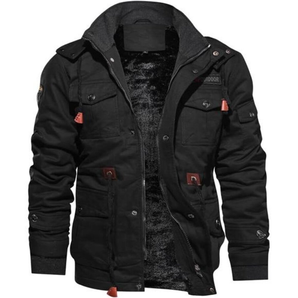 Men's Winter Jacket Cotton Military Jackets Fleece Lined Thick Work